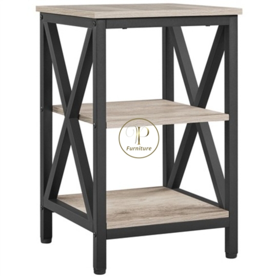 Kệ đầu giường :370*370*550mm mdf +gỗ Acacia sơn nc mẫu 12