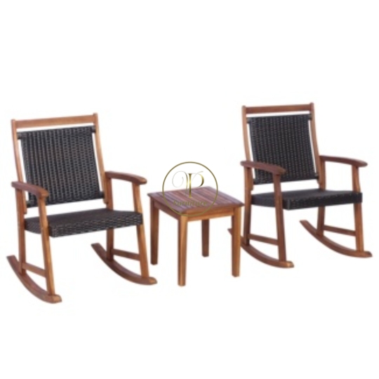 Bộ bàn Ghế roocking đan mây mẫu 3