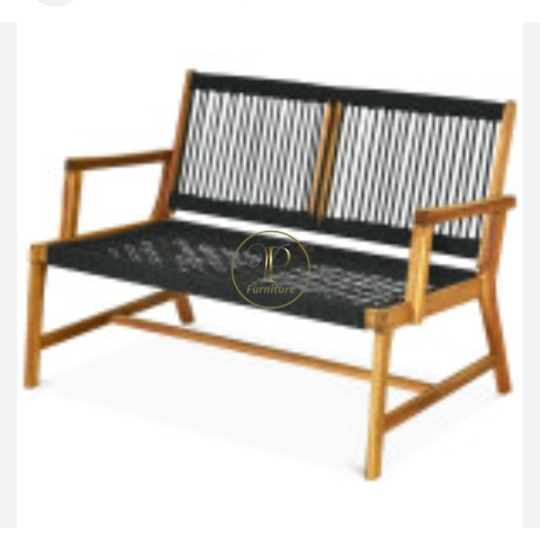 Ghế becnh 2 đan dây : 1200*600*700mm gỗ Acacia màu oil mẫu 2