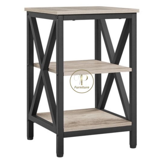 Kệ đầu giường :370*370*550mm mdf +gỗ Acacia sơn nc mẫu 12
