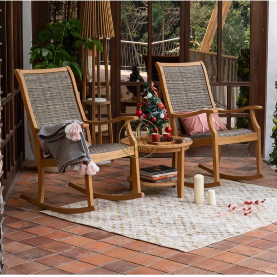 Bộ bàn Ghế roocking đan mây mẫu 1