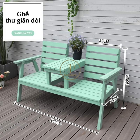 Ghế đôi thư giãn  màu xanh lá