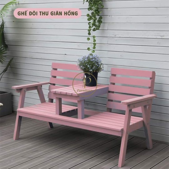 Ghế đôi thư giản màu hồng
