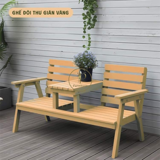 Ghế đôi thư giãn màu vàng