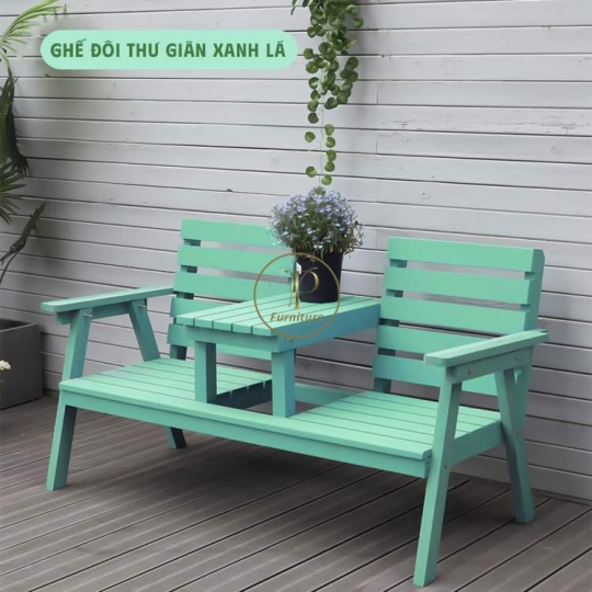 Ghế đôi thư giãn  màu xanh lá