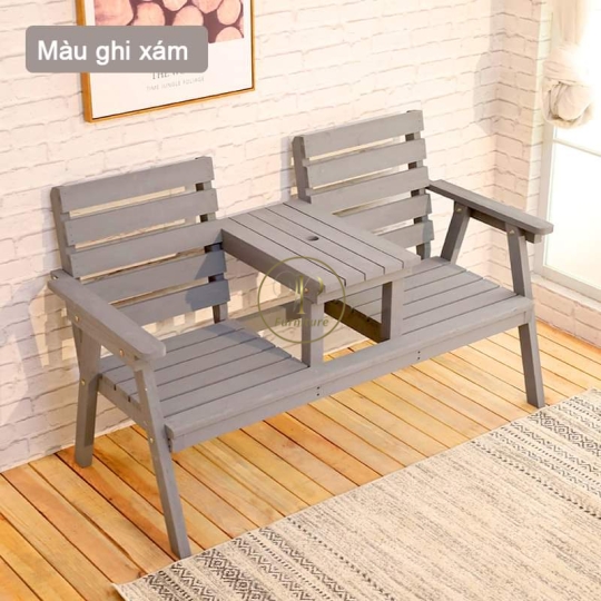 Ghế đôi thư giãn màu ghi xám